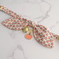 Tiny Pumpkin Print Cat Collar with Charm