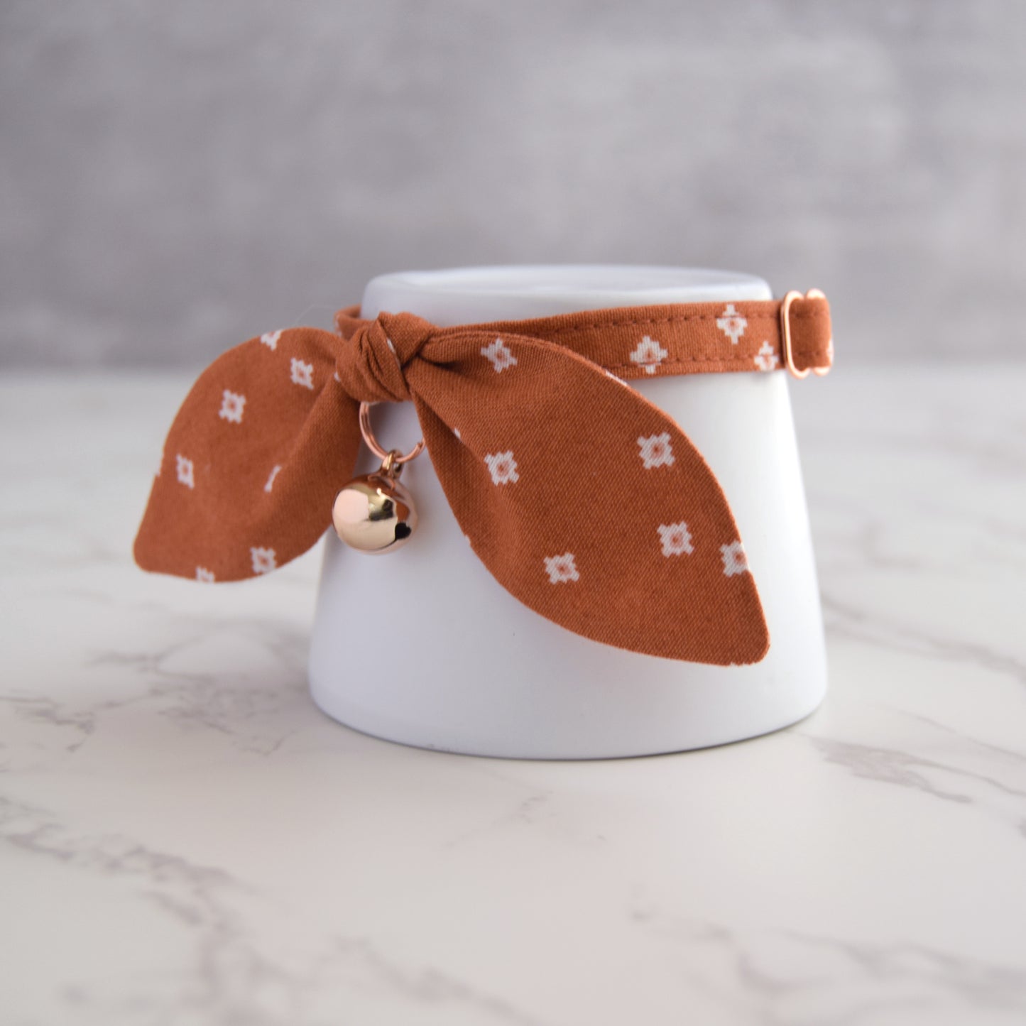 Burnt Orange Bow Cat Collar