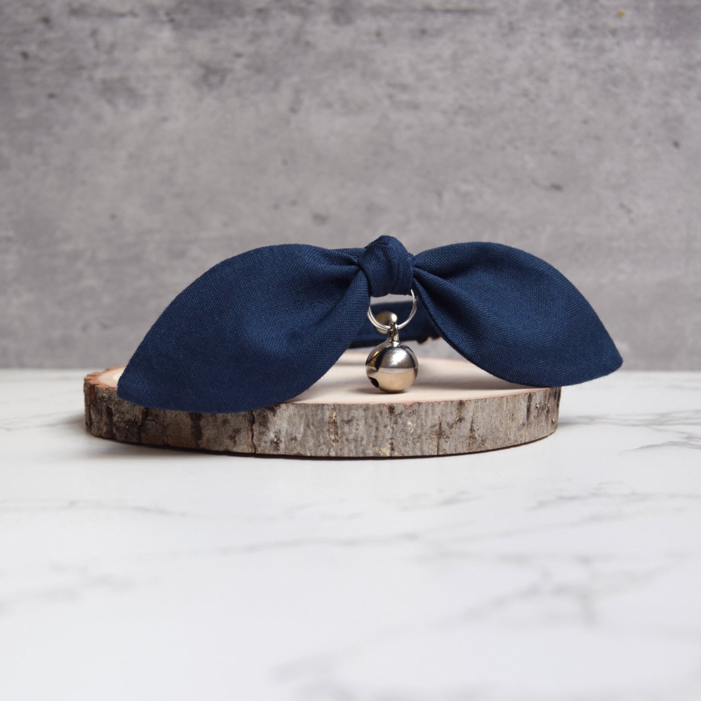 Navy Blue Bow Cat Collar