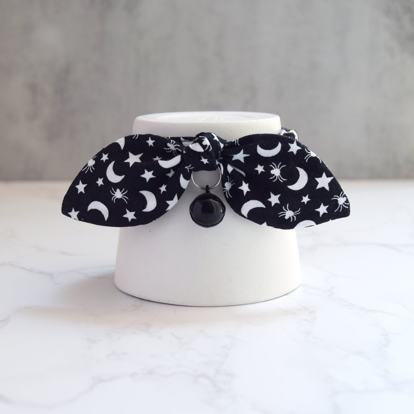 Moon and Spiders Bow Cat Collar