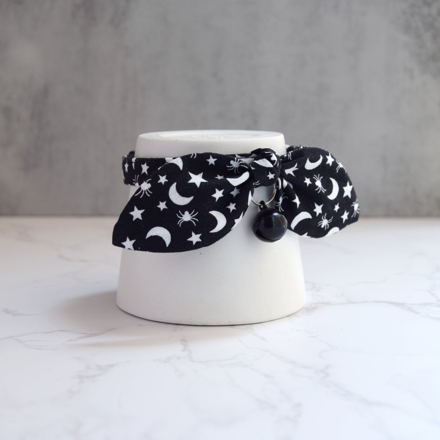 Moon and Spiders Bow Cat Collar
