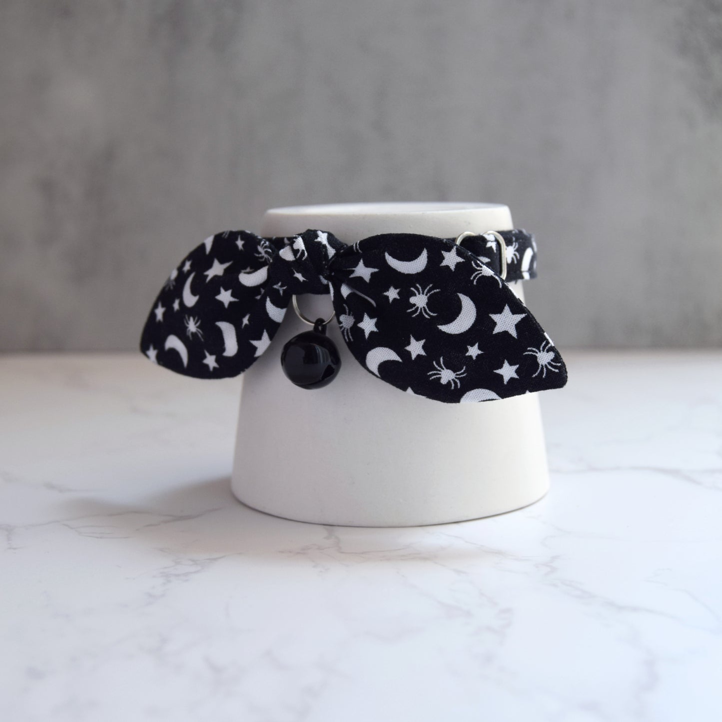 Moon and Spiders Bow Cat Collar