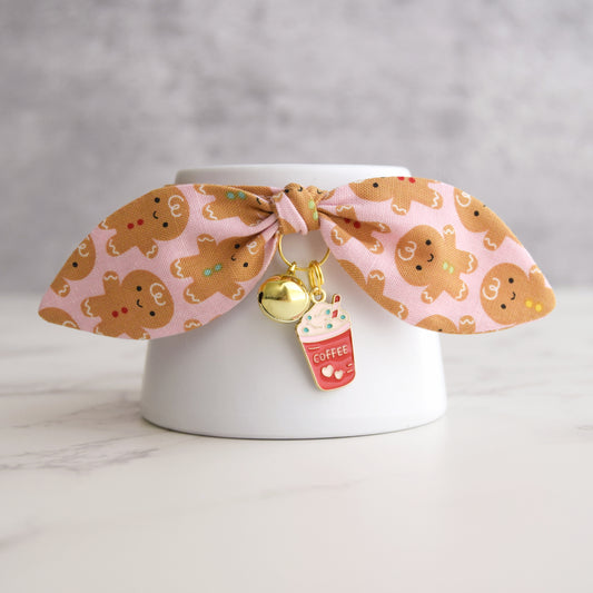 Gingerbread Man Cat Collar with Charm
