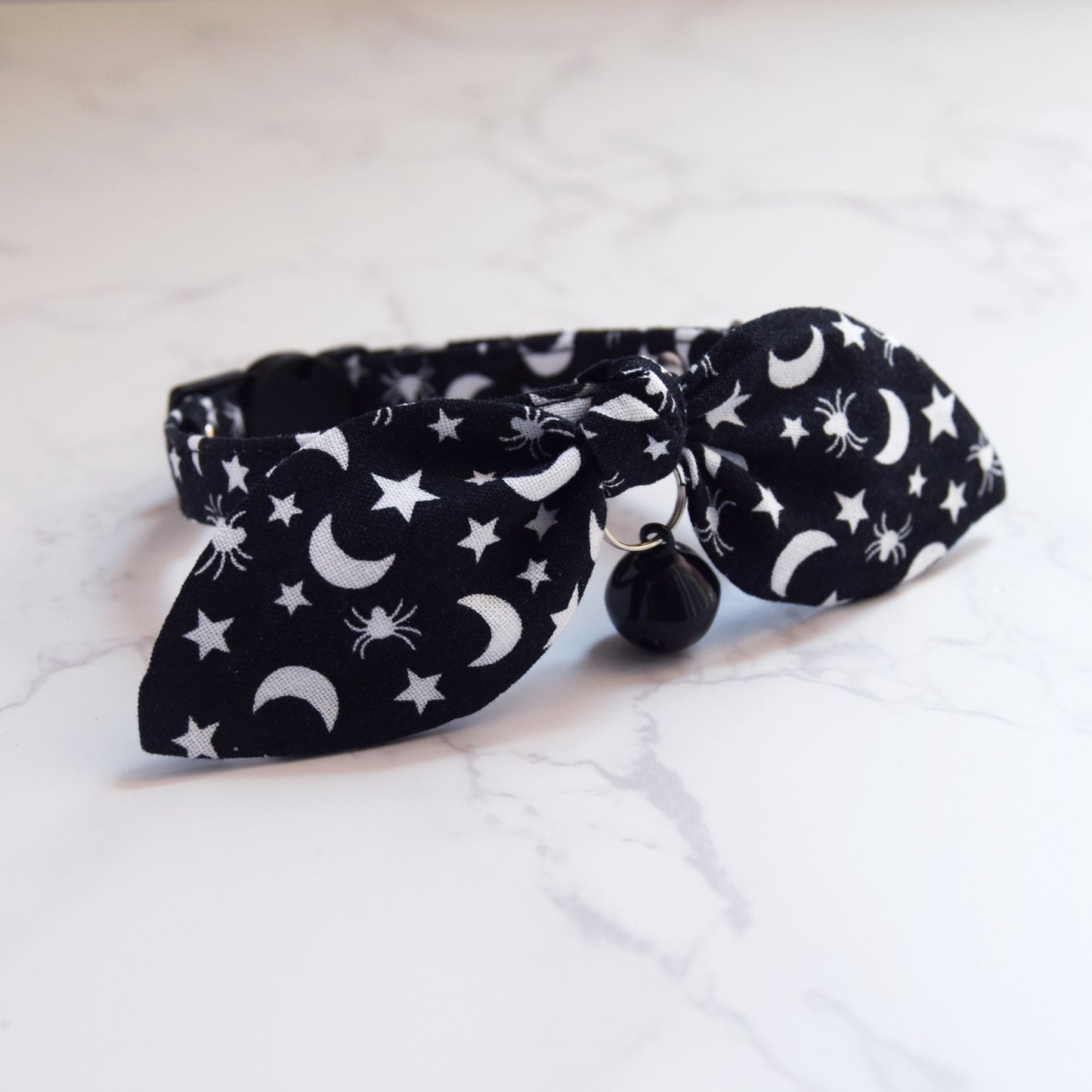 Moon and Spiders Bow Cat Collar