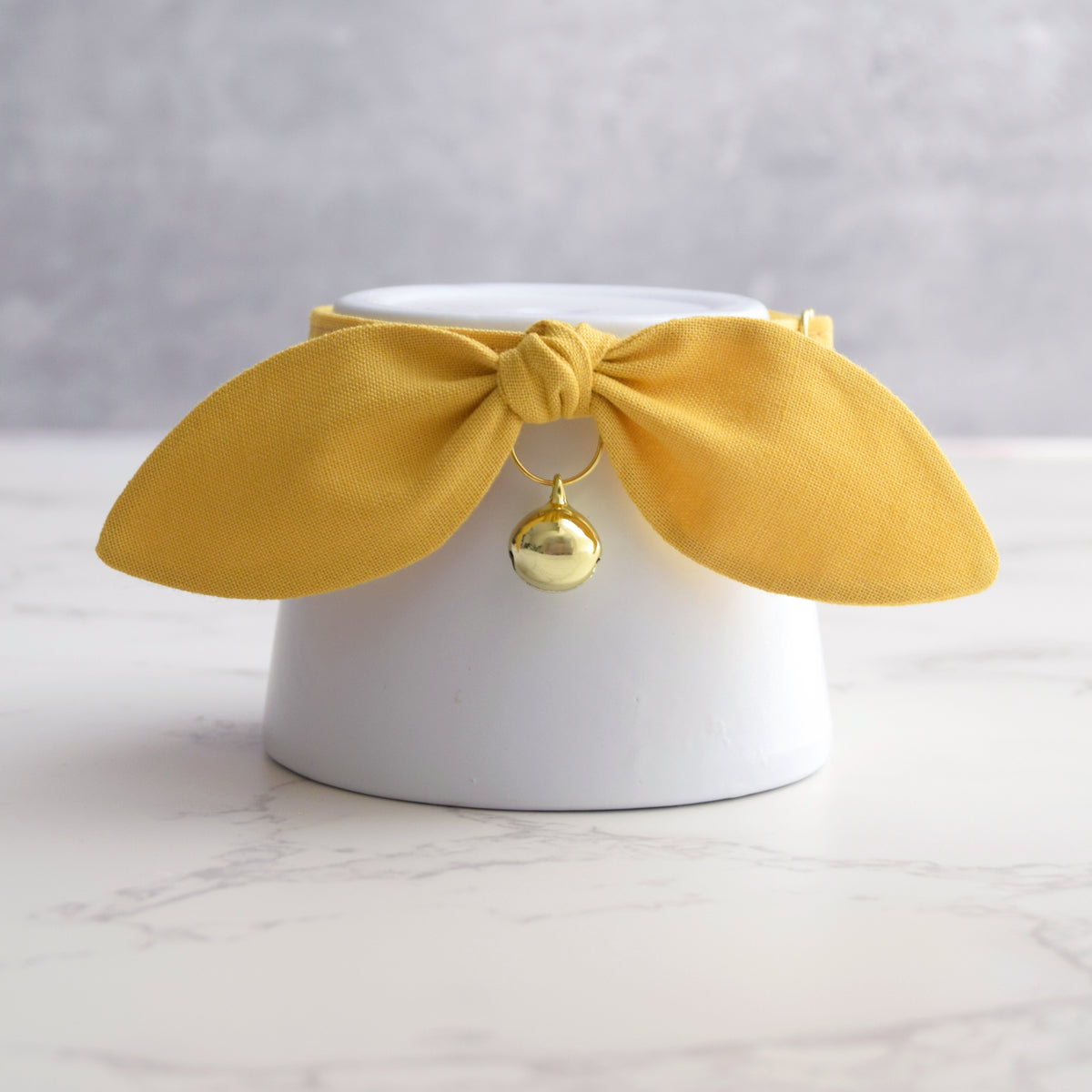 Mustard Yellow Bow Cat Collar