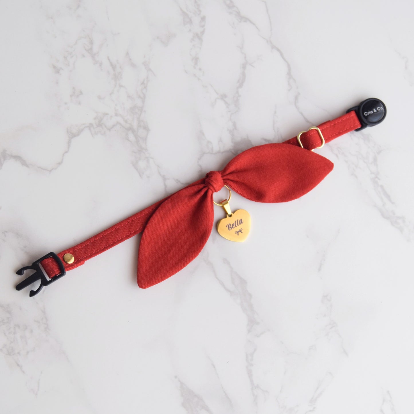 Red Bow Collar with Personalized Tag