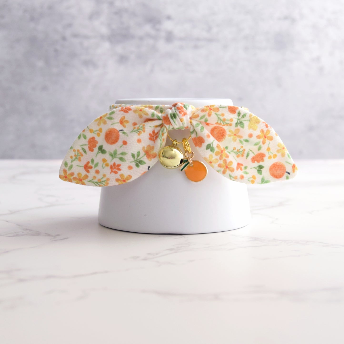 Orange Blossom Cat Collar with Charm