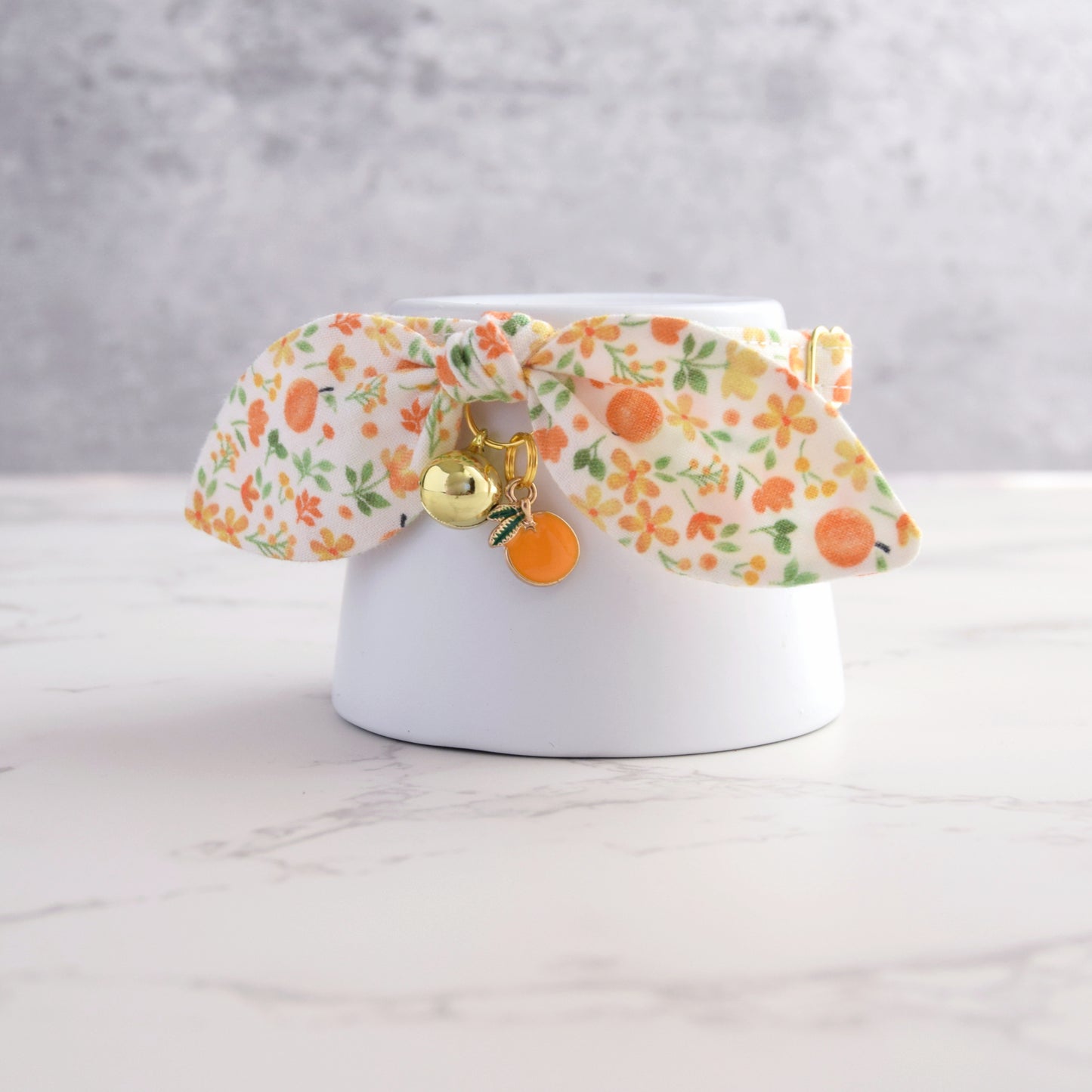 Orange Blossom Cat Collar with Charm