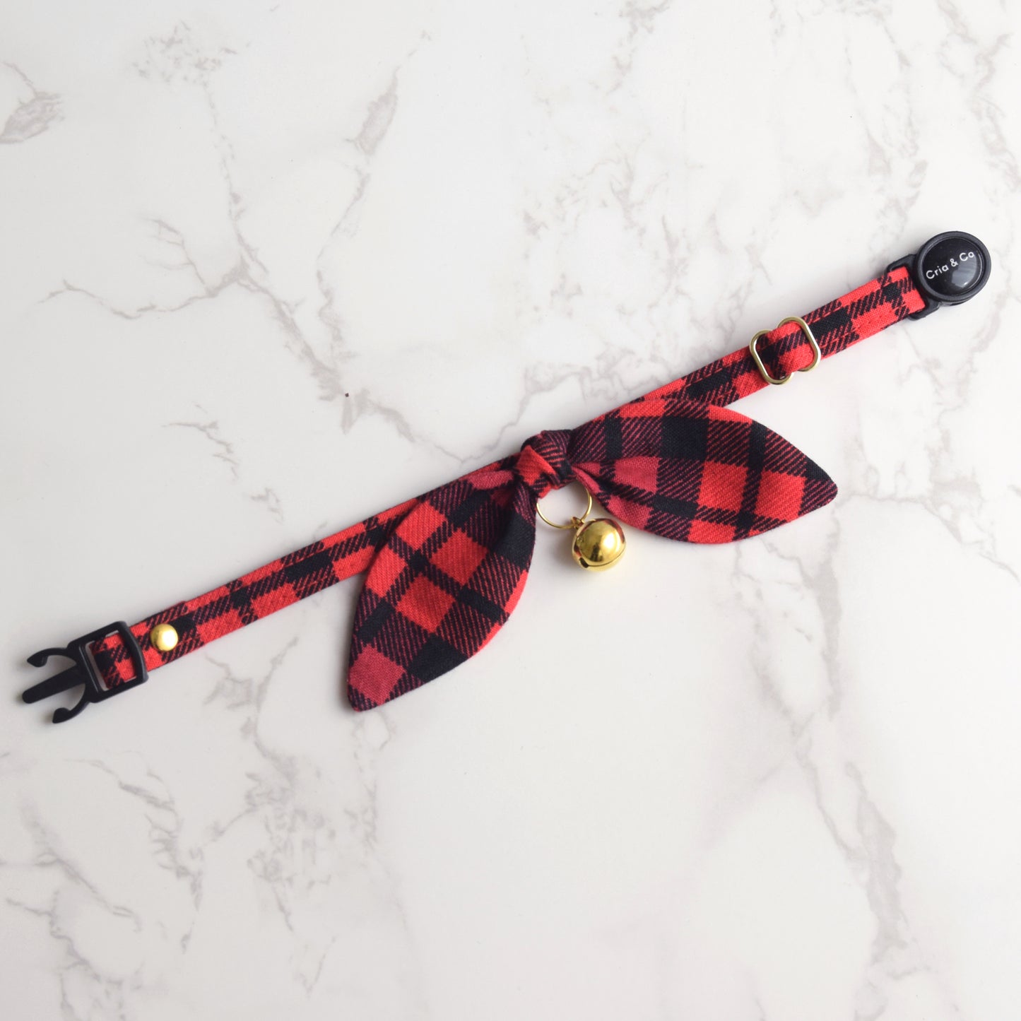 Red Buffalo Plaid Bow Cat Collar