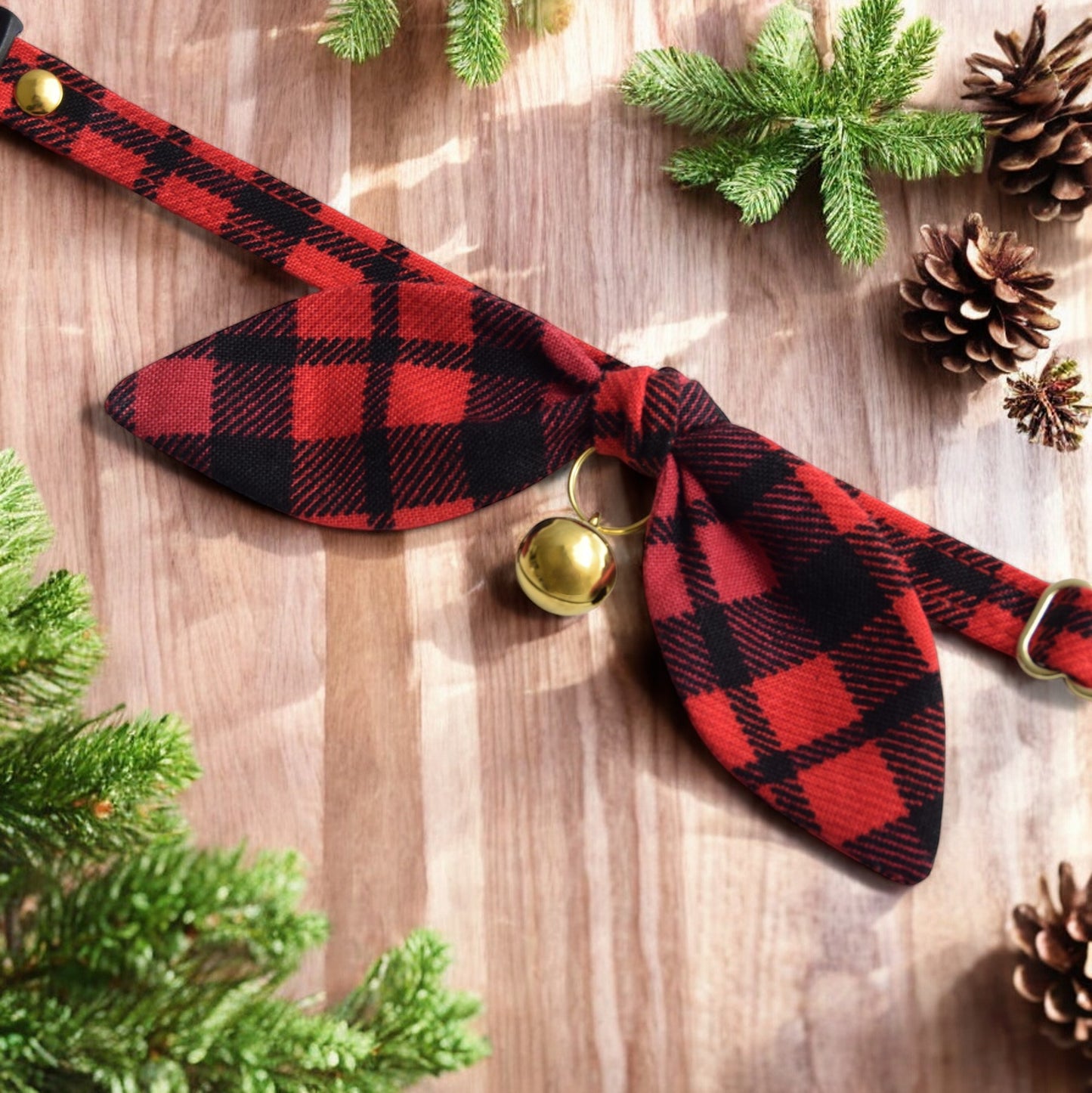 Red Buffalo Plaid Bow Cat Collar