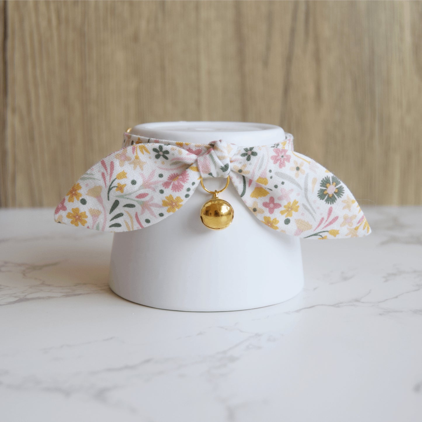 Spring Floral Bow Cat Collar