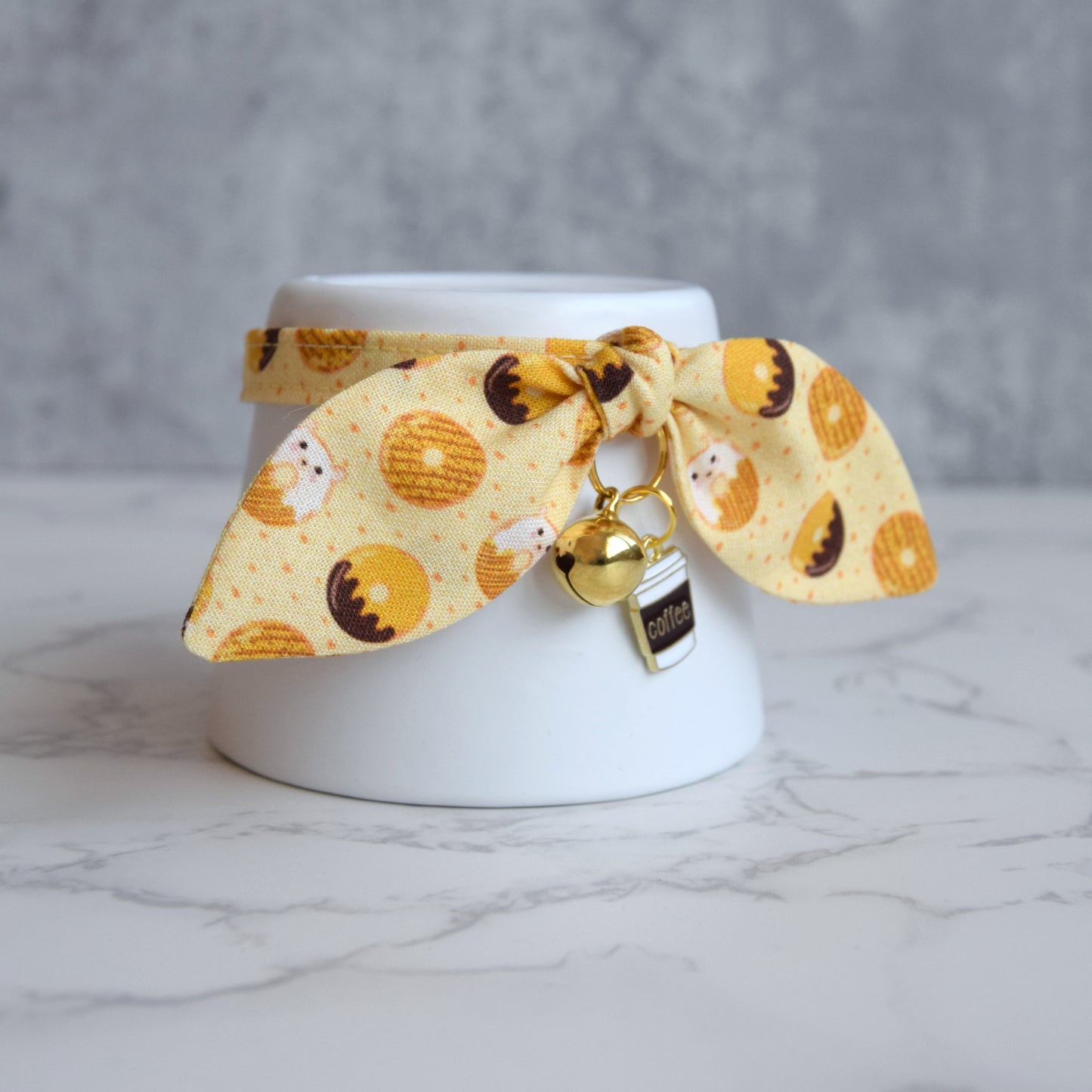 Donut and Coffee Cat Collar with Charm