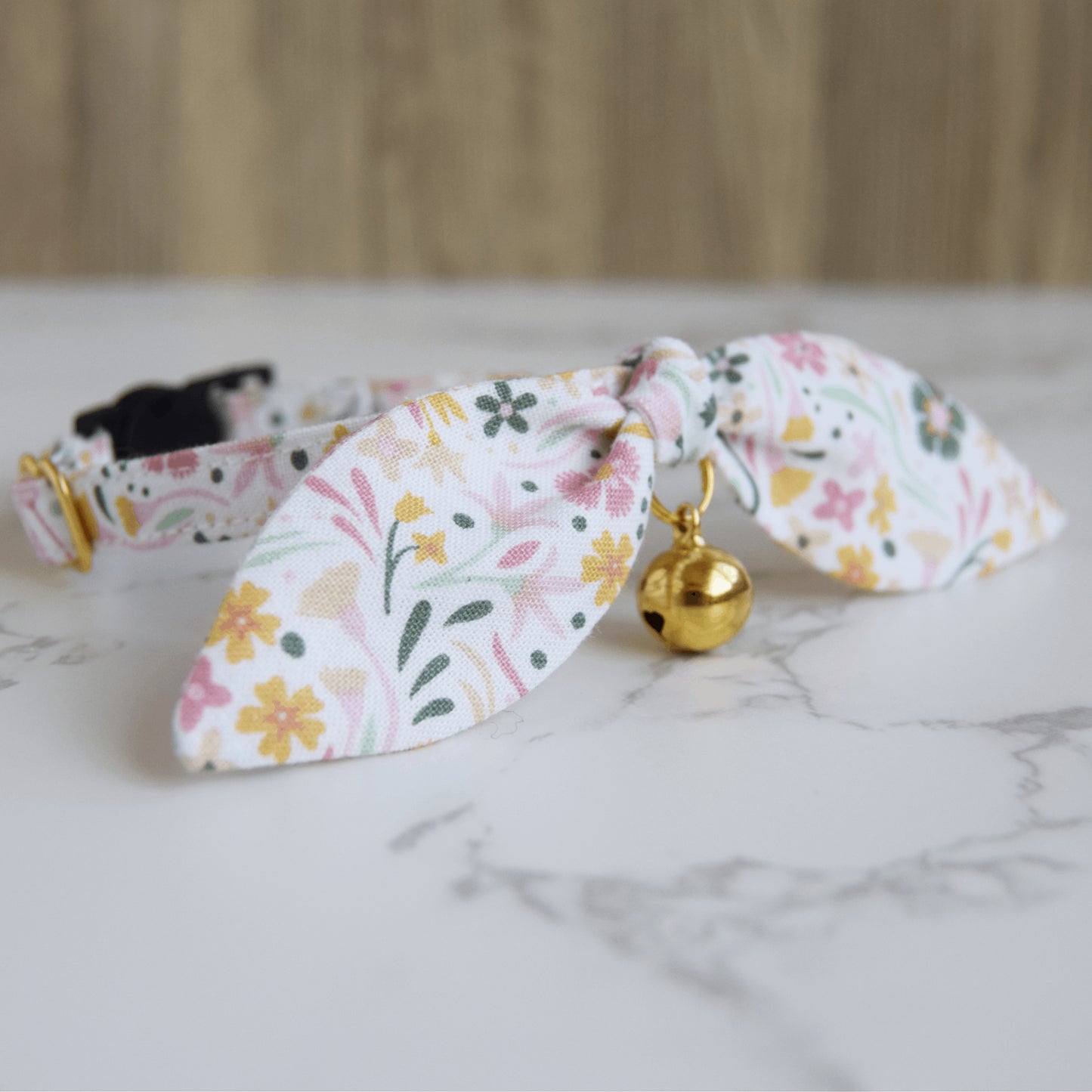 Spring Floral Bow Cat Collar