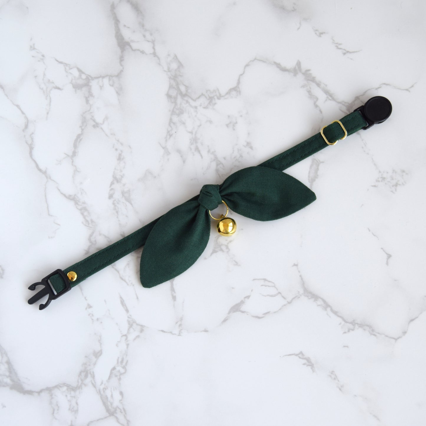 Forest Green Bow Cat Collar