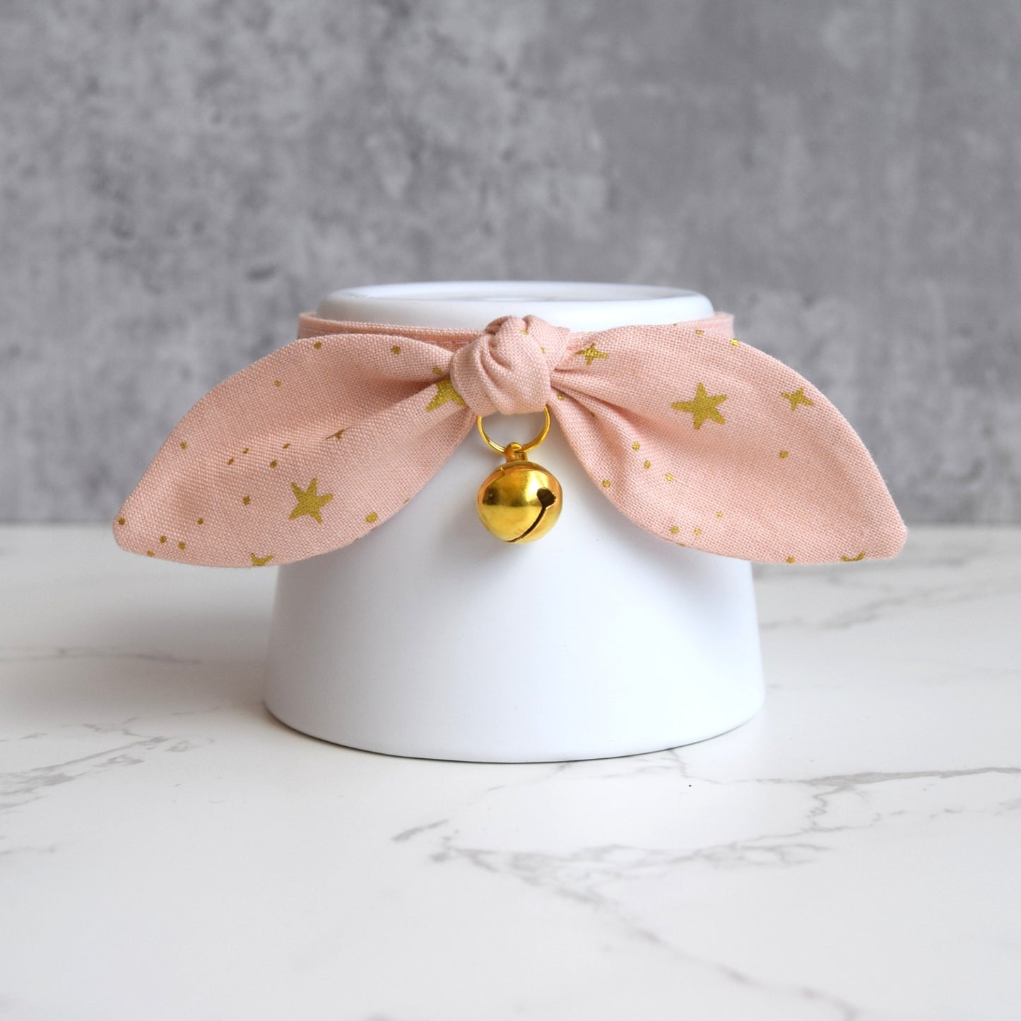 Pink Stars Print Bow Cat Collar
