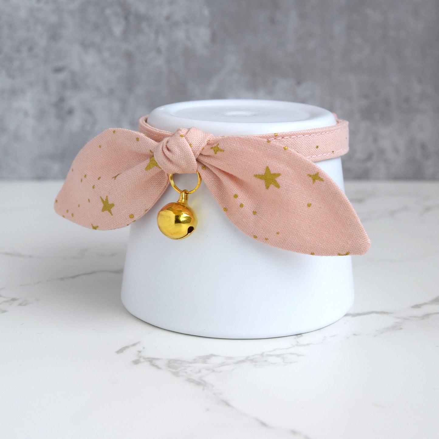 Pink Stars Print Bow Cat Collar