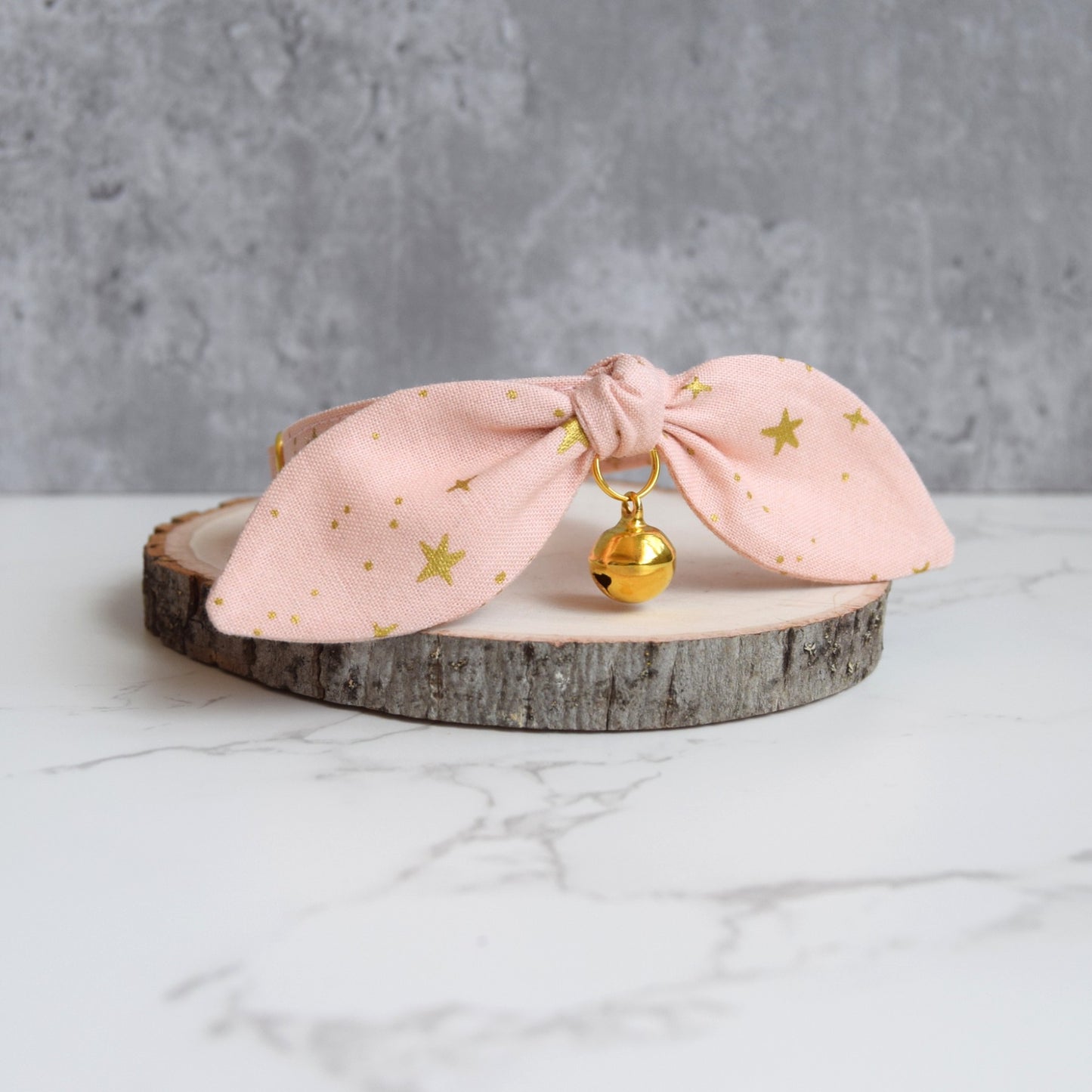 Pink Stars Print Bow Cat Collar