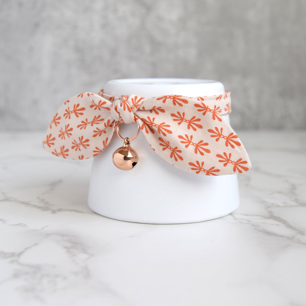 Orange Petals Bow Cat Collar
