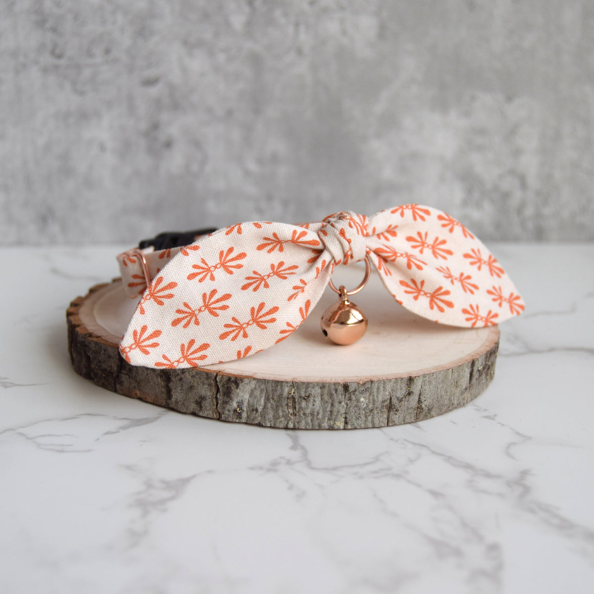 Orange Petals Bow Cat Collar