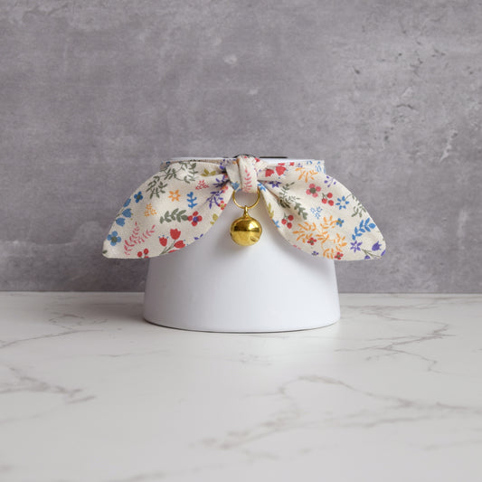 Summer Floral Bow Cat Collar