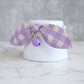 Lavender Gingham Bow Cat Collar